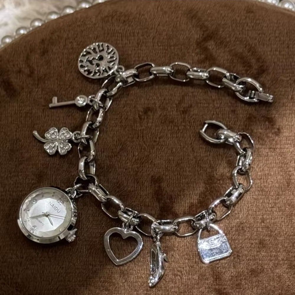Silver Charm Bracelet Watch - Picture 6 of 6